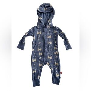 Magnetic Me castles and knights Navy and Cream Hooded Kids Footie